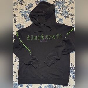 Blackcraft Cult Hoodie Unisex Medium Black Goth Skull Snake Graphic Streetwear